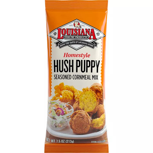 Louisiana Fish Fry Homestyle Hush Puppy Seasoned Cornmeal Mix, 7.5oz