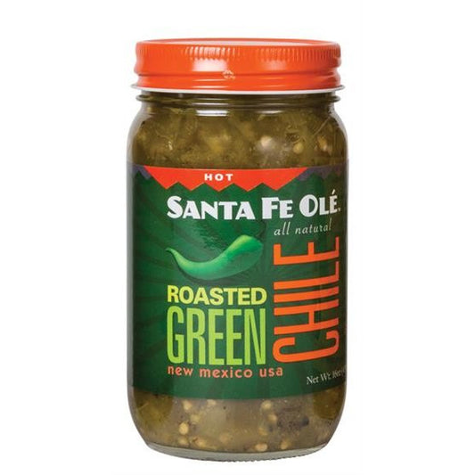 Santa Fe Ole Roasted Green Hot Chile, 16oz